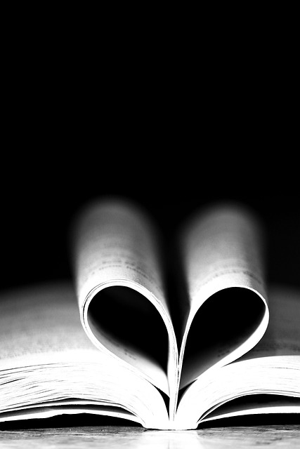 book, reading, heart, love, romantic, page, open, literature, black love, black book, black heart, black books, black reading